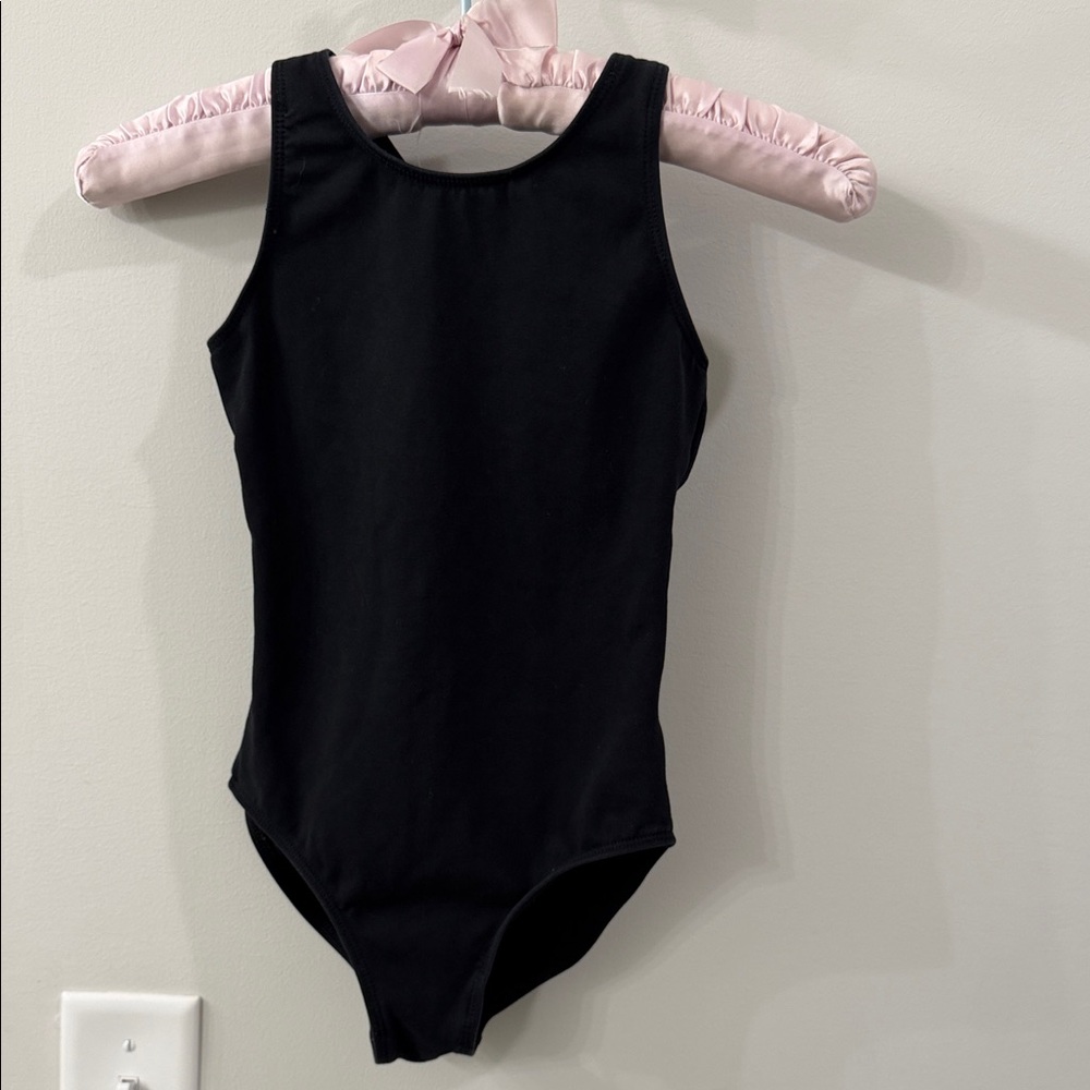 Classic Black Kids Bodysuit size 8-10 Leotard Dance Gymnastics Activewear